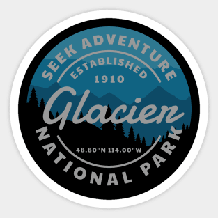 Glacier National Park Retro Sticker